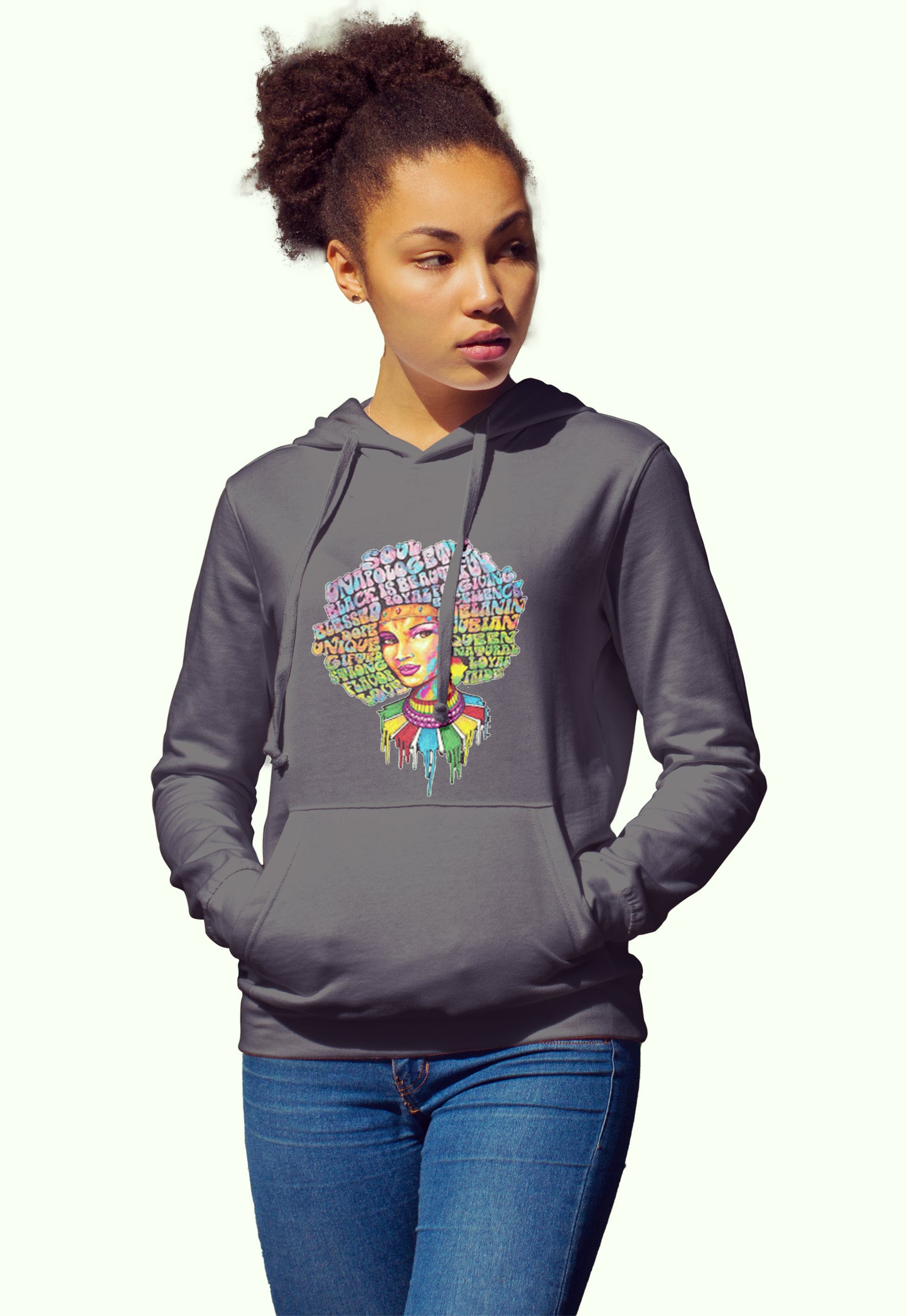 Black Inspirational Hoodie (Dripping Colors)