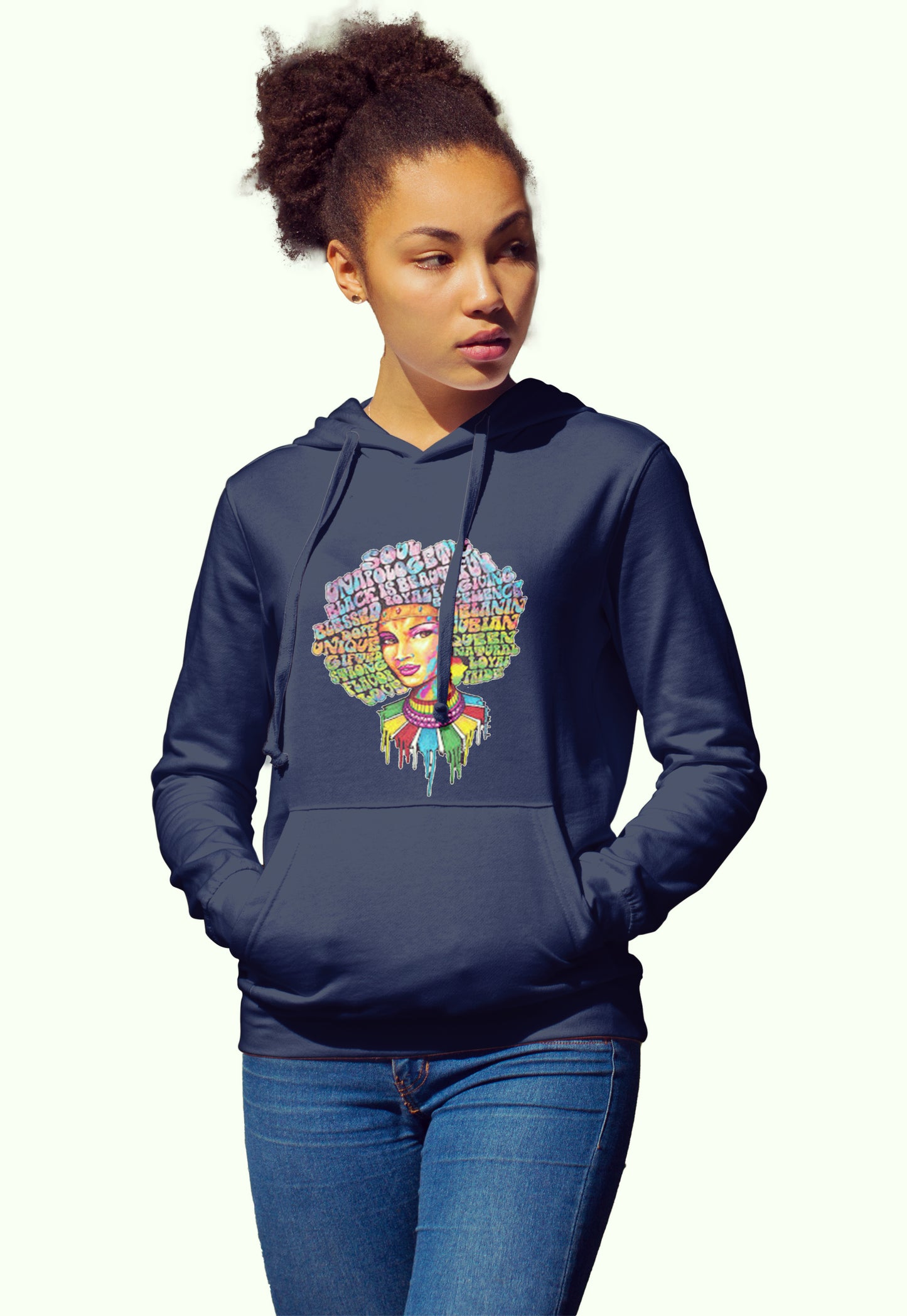 Black Inspirational Hoodie (Dripping Colors)