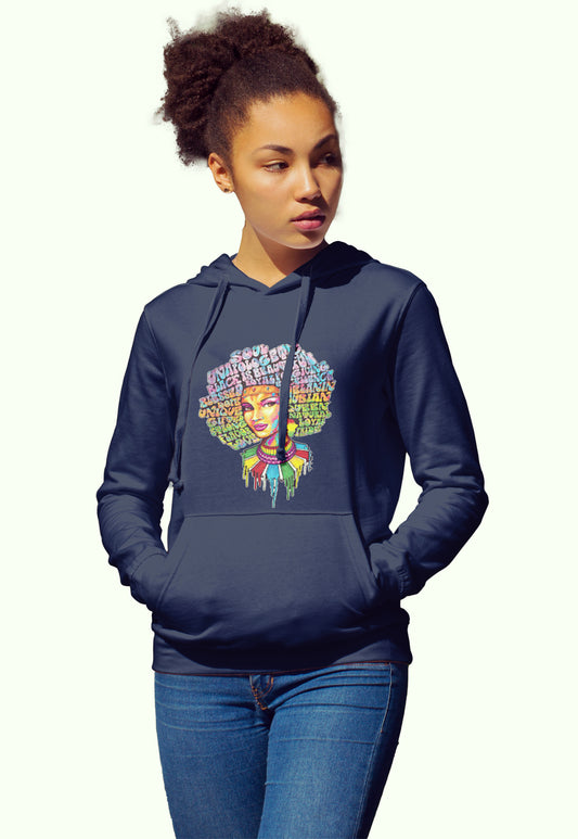 Black Inspirational Hoodie (Dripping Colors)