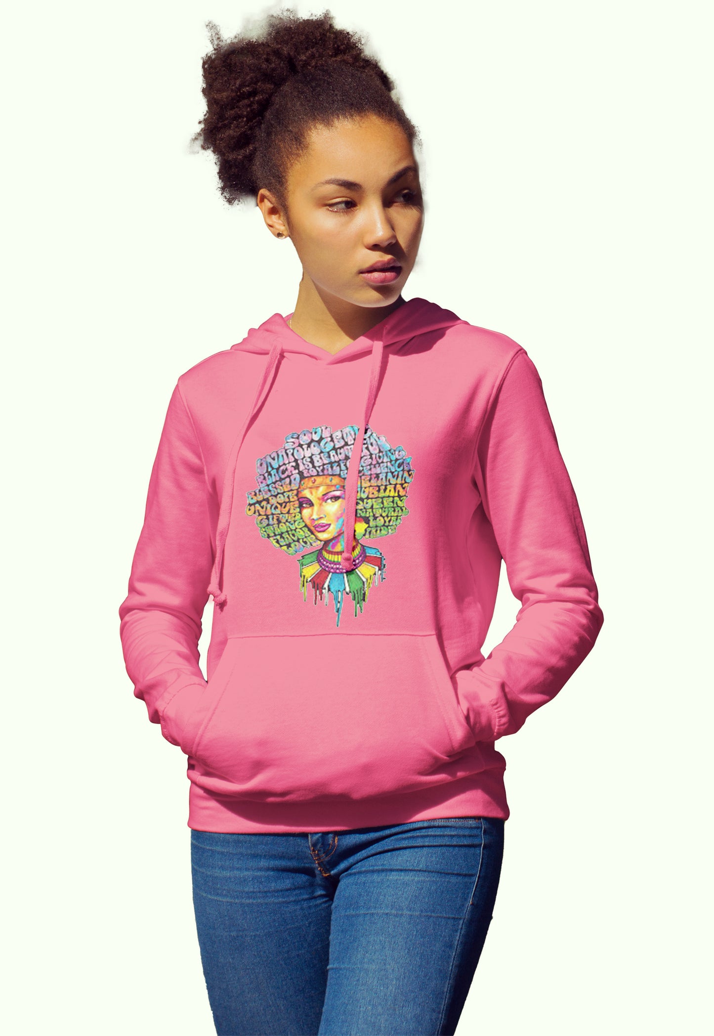 Black Inspirational Hoodie (Dripping Colors)