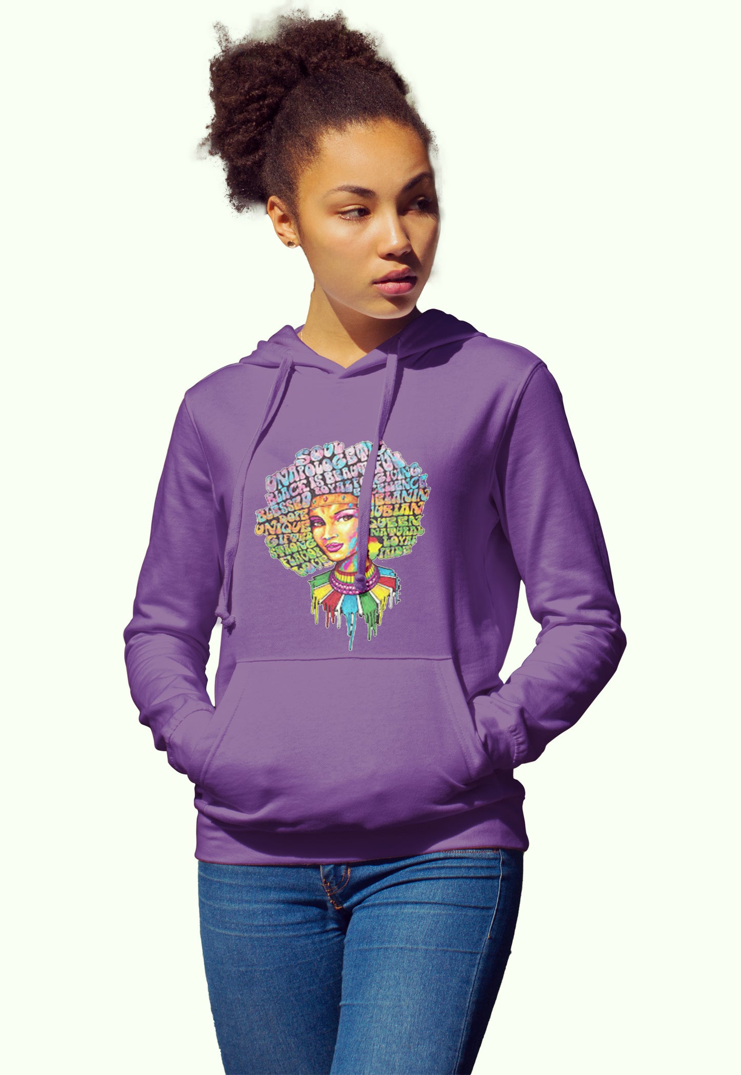 Black Inspirational Hoodie (Dripping Colors)