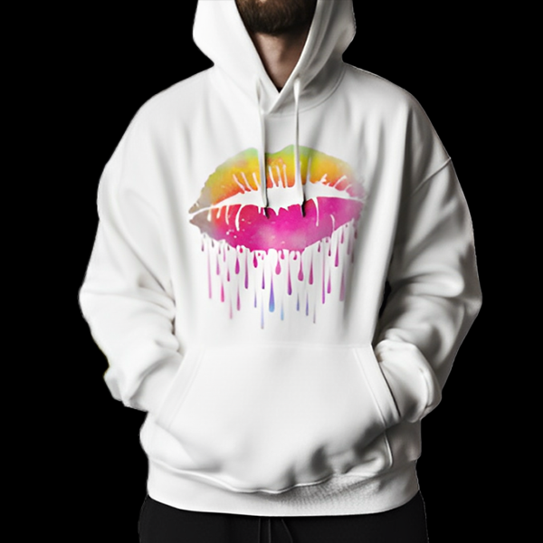 Dripping Rainbow Lips Hoodie