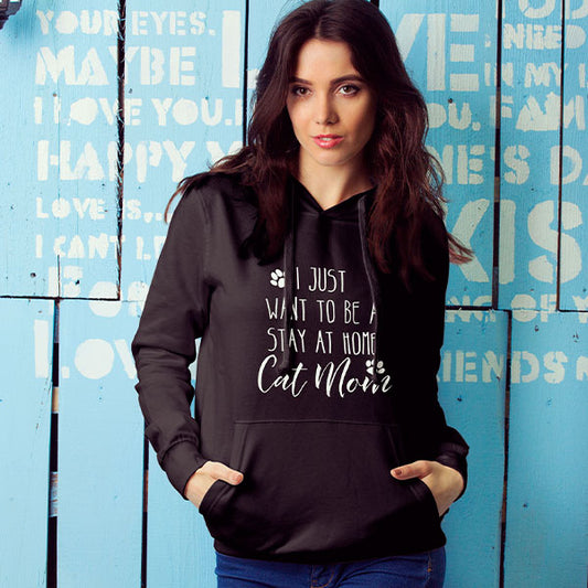 "Stay-at-Home Cat Mom" Hoodie