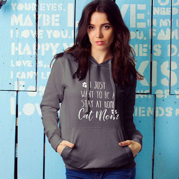 "Stay-at-Home Cat Mom" Hoodie