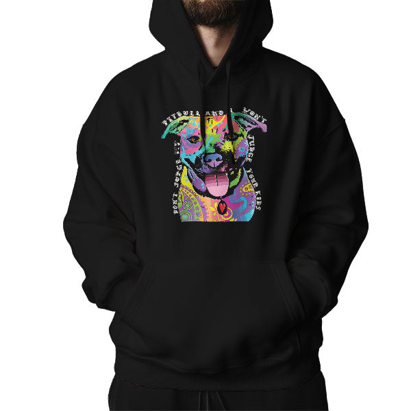 Don't Judge My Pitbull and I Won't Judge Your Kids - Vibrant Pitbull Art Hoodie