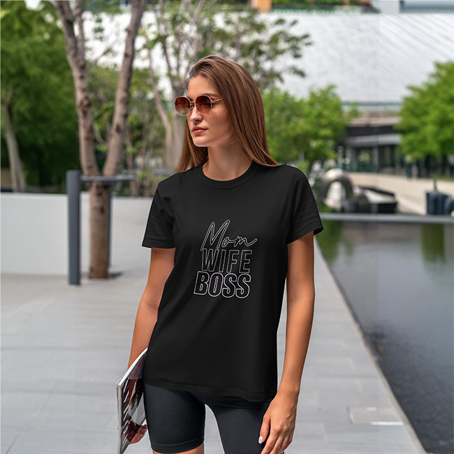 "Mom. Wife. Boss." T-Shirt