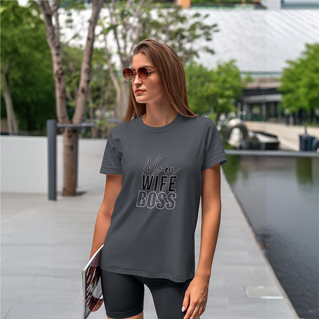 "Mom. Wife. Boss." T-Shirt