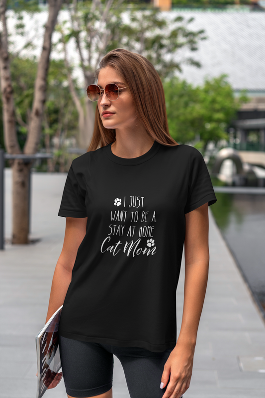 "Stay-at-Home Cat Mom" T-Shirt