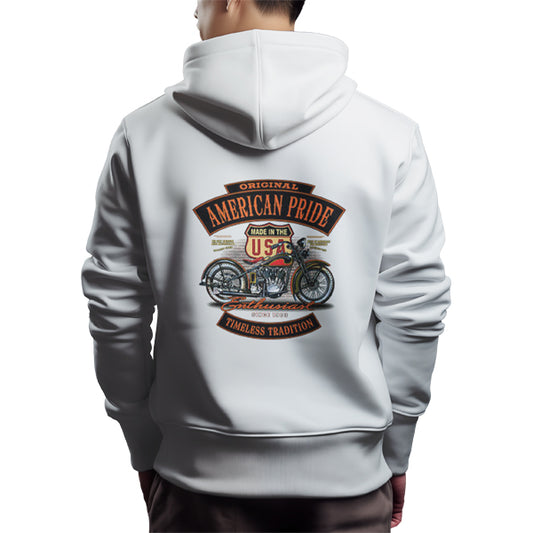 American Pride Motorcycle Hoodie - Back Design